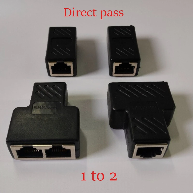 Cat6 Cat5e Ethernet Cable Extender Adapter 1 to 2 Dual Female RJ45 1000Mbps  Ethernet SocketWiring Harness Connector