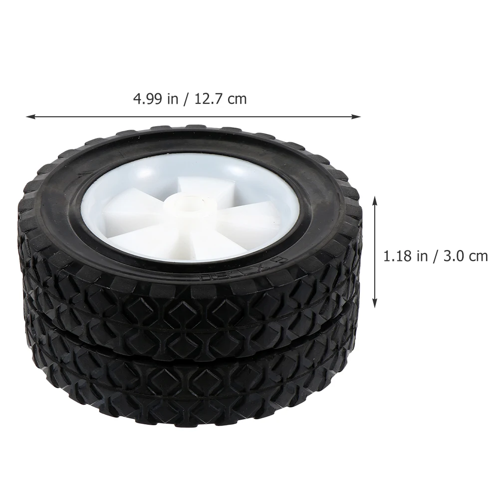 

2pcs 5 Inch Mute Rubber Casters for Lawn Mower Replacement Pattern Durable Garden Tools Parts Stable Silent Wheel
