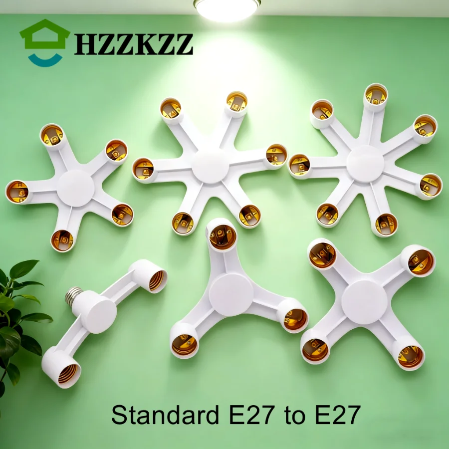 Various E27 Socket Splitter E27 To E27 LED Bulb Lamp Holder 2in1/3in1/4in1/5in1/6in1 LED Lamp Socket Light Bulb Adapter Holder