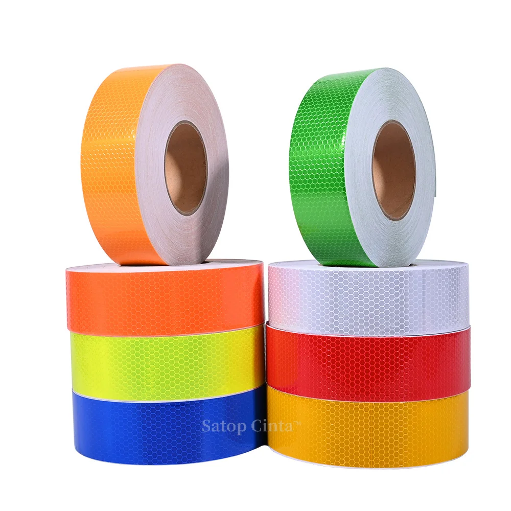 5cm*50m Car Reflective Tapes Decoration Stickers White Red Yellow Warning Safety Reflectante Film Reflectors Stickers For Trucks