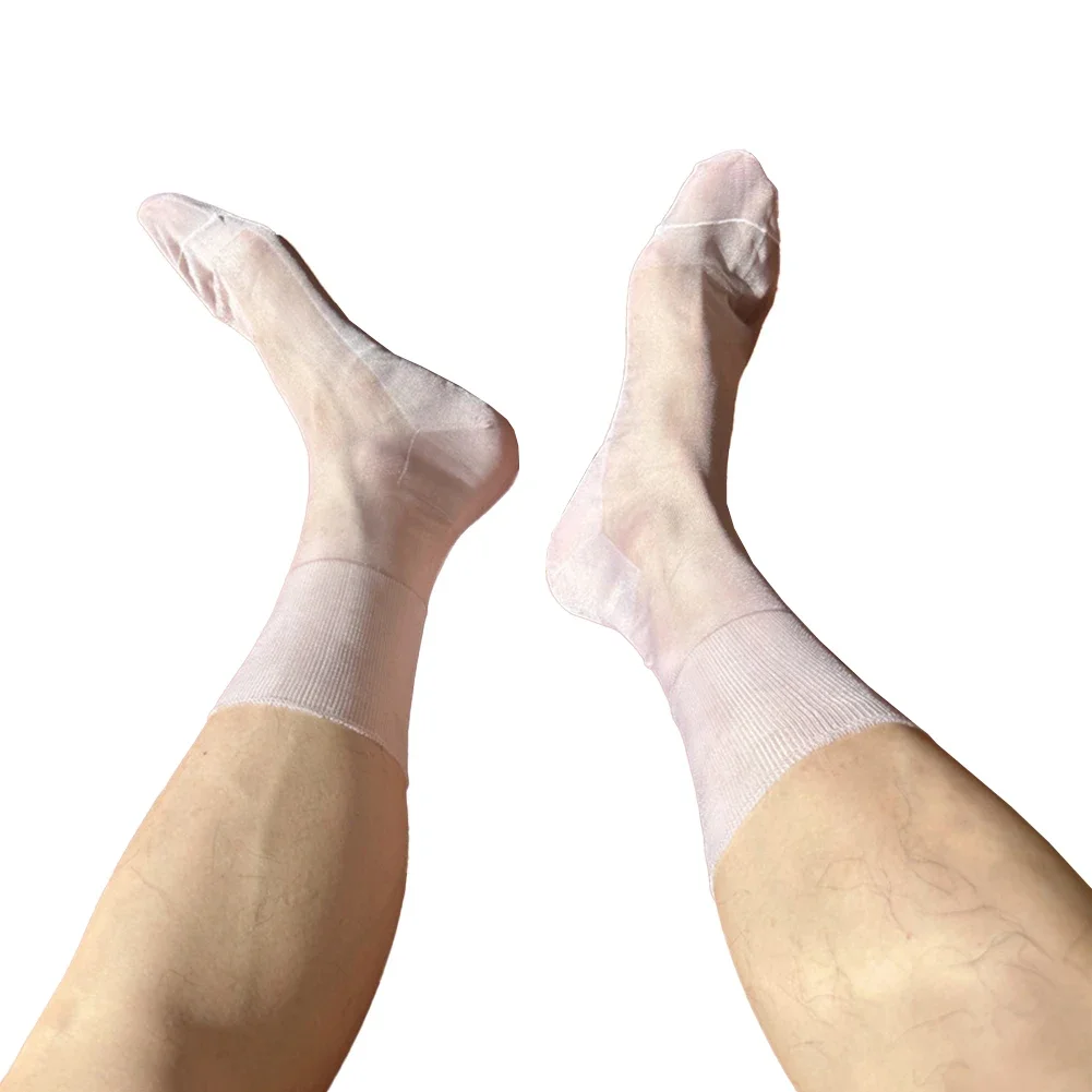 

Men Translucent Sheer Tube Stretch Ultra-Thin Socks Breathable See Through Sock Business Formal Dress Soft Stockings Men's Socks