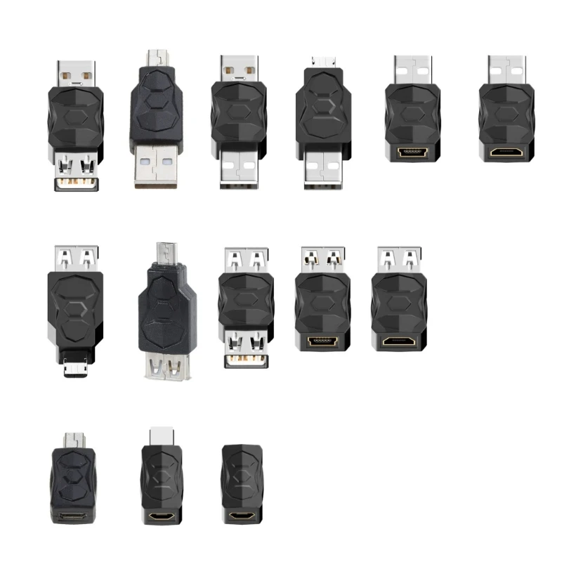 Usb to Micro USB Adapter Female Male Micro to Mini USB Converter Connector 480Mbps Charging Adaptor DualWay