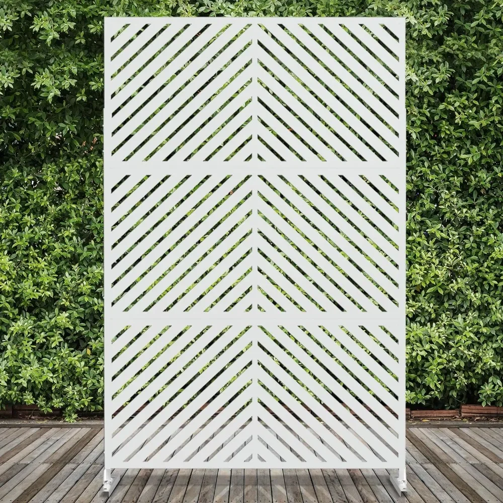 Garden Fence Outdoor Divider for Garden Patio Backyard Farm Equipment White-Arrow Decorative Privacy Screen With Stand Wire Mesh