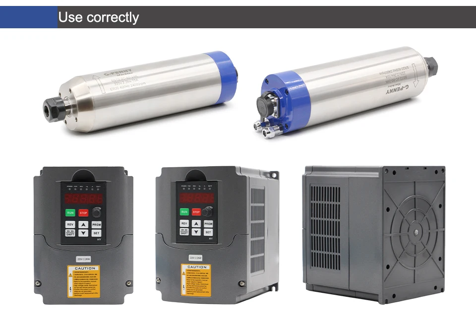 G-Penny 2,2KW ER20 Bullet Wassergekühlte Spindel 220V 380V 4 Keramiklager HY VFD 80 Klemmung Wasserpumpe CNC Fräsen Holz Stein Al – Detail 16