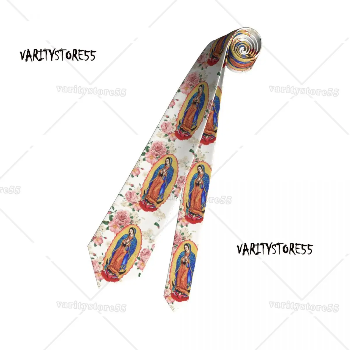 Classic Virgin Of Guadalupe Neck Tie Men Personalized Silk Mexico Catholic Virgin Mary Necktie for Business Gravatas