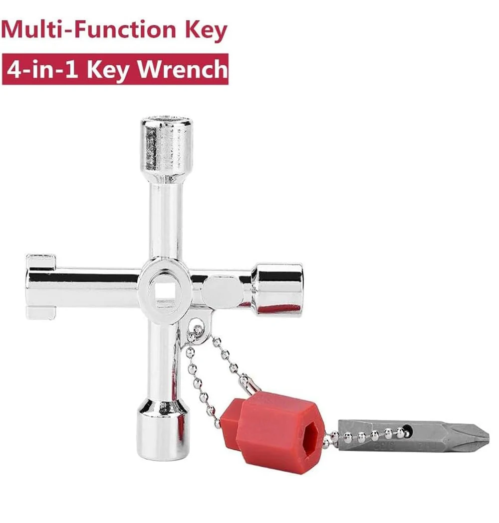 Multifunktionaler Water Utility Triange Schlüsselschlüssel, Sanitärschlüssel, quadratischer Dreieckszug, elektrischer Schrank, Aufzugsschrank – Detail 8