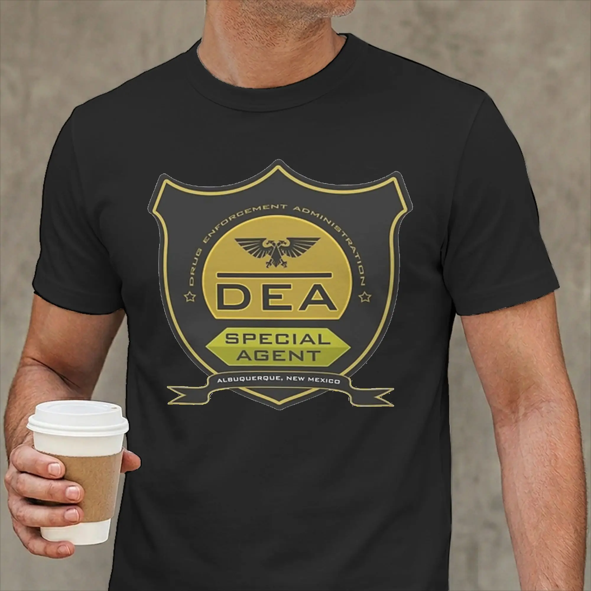 DEA Department Braking Bad T-Shirts for Men  Funny 100% Cotton Tees O Neck Short Sleeve T Shirt Plus Size Clothing