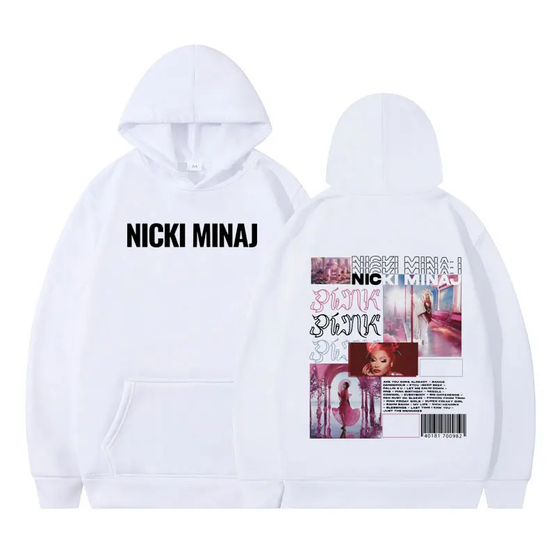 مغني الراب نيكي ميناج الوردي الجمعة 2 ألبوم الموسيقى خمر الجرافيك هوديي الرجال النساء بلوزات الموضة الصوف البلوفرات غير رسمية القمم #4