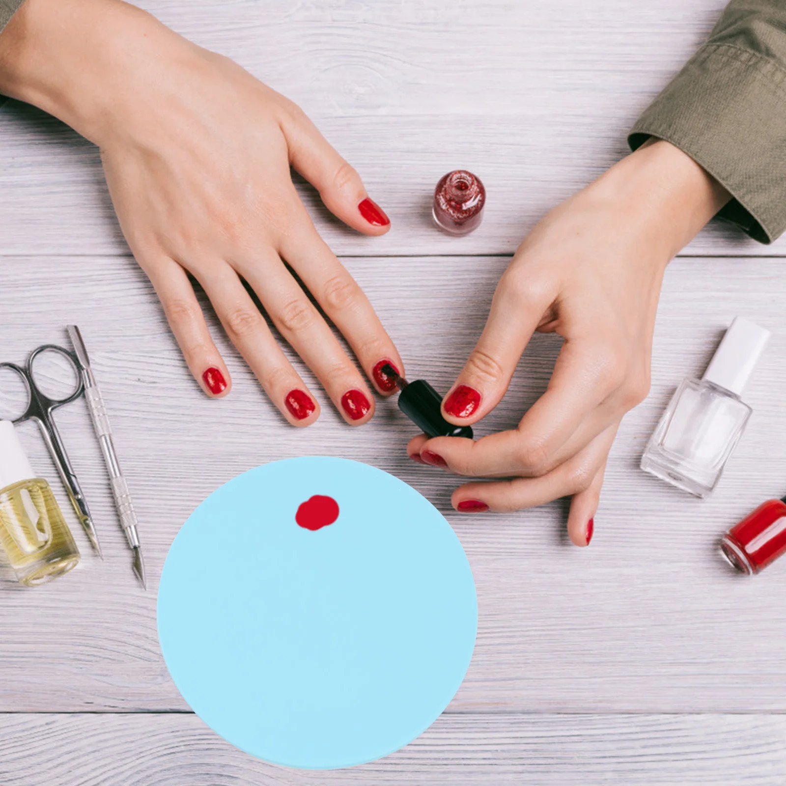 

10pcs Nail Art Palettes Manicure Color Dishes Silicone Mixing Plates Tool For False Nail Display Paint Mixing Manicure