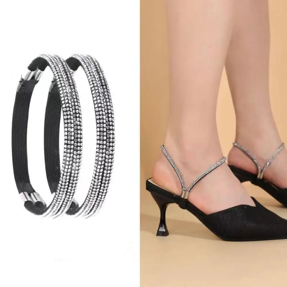 

Prevent Falling Off Elastic Fixing Straps Anti-slip Straps Detachable Triangle Fixed Strap Women's Shoelaces Rhinestone Comfort