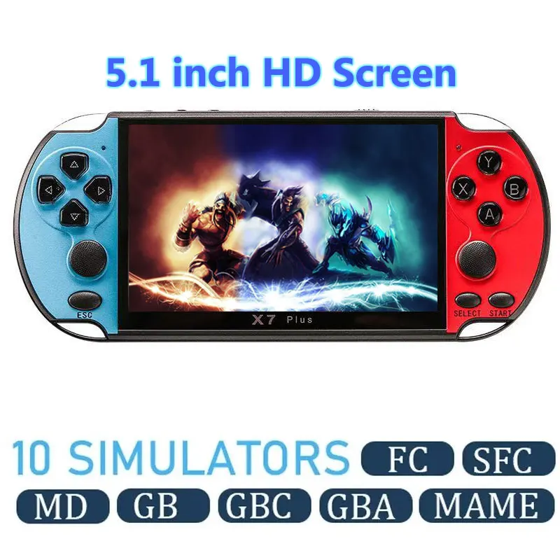 

X7 Handheld Game Console 4.3inch IPS Screen Video Game Player HD Game Console Built-in 10000 Games For GBA GBC NES GBC