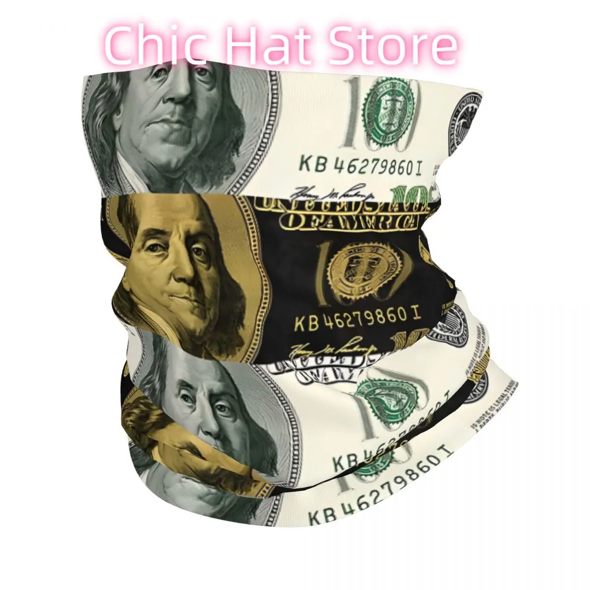 Pieniądze Gotówka Czarno-biała Bandana na szyję Biały szalik Wielofunkcyjne nakrycie głowy Wędkarstwo Unisex Dorosły Zima