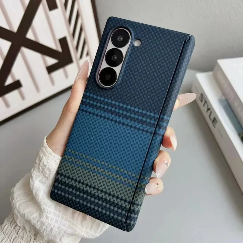 

Высококачественный деловой чехол MagSafe с текстурой углеродного волокна для Samsung Galaxy Z Fold 7, 6, 5, 5G, магнитный чехол для беспроводной зарядки