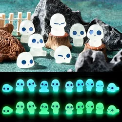 10Pcs Luminous Tree Elves Figures Mini Resin Ghost Ornaments Glow in The Dark for Halloween Micro Landscape Resin Decor