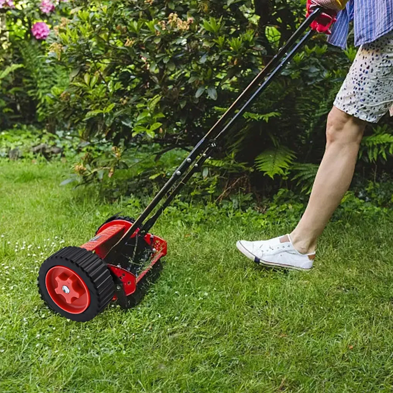 Imagem -02 - Roda de Suporte para Cortador de Grama Suporte Ajustável Rodas Aparador de Grama Roda Auxiliar Removível Mudança Rápida Aparador Ele