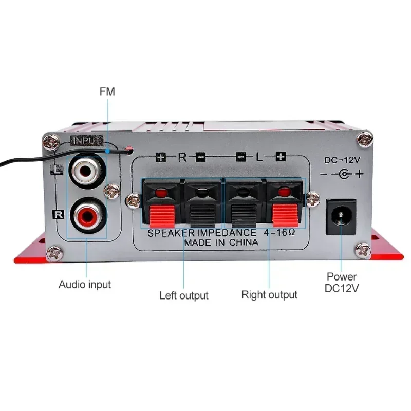 HIFI Stereo Digital Amplifier Channel 2.0 Bluetooth 5.0 FM USB Home Theater Sound System G8 Power Amp Remote Control