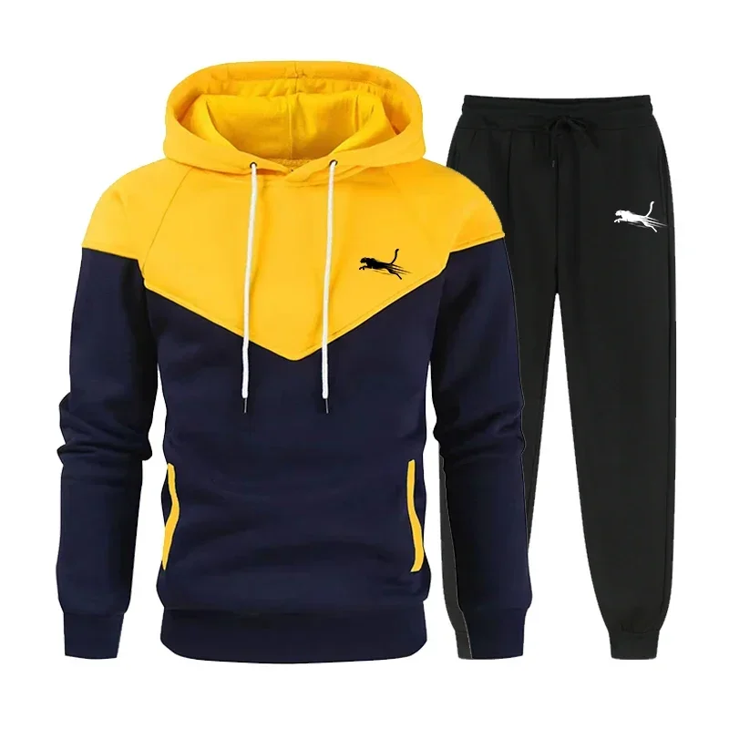 Felpe con cappuccio stampate da uomo nuove autunno inverno Set di abbigliamento sportivo da esterno Street Semplicity Felpa con cappuccio alla moda