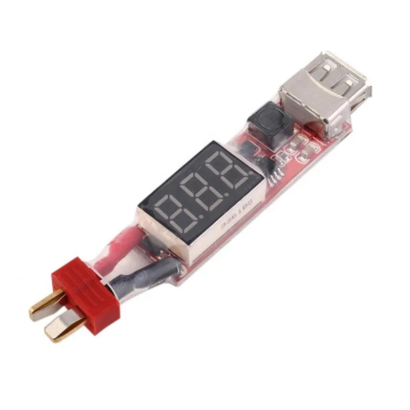 5 uds 2S-6S XT60 Deans T enchufe Lipo batería de litio cargador USB convertidor placa adaptadora OCP para herramientas eléctricas muestra voltaje