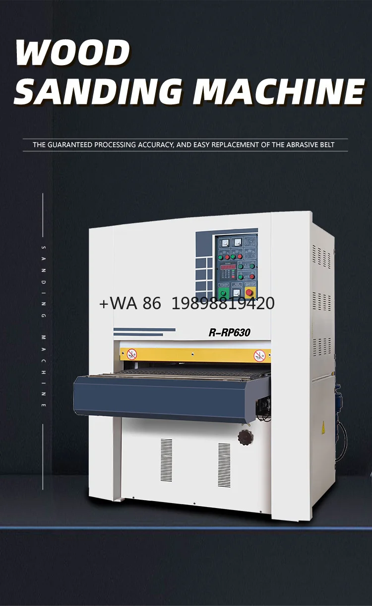 Profiled Plywood Board Sanding Machine for Wooden Floor Polishing Wide Belt Sander Machine  Woodworking Cabinet Door