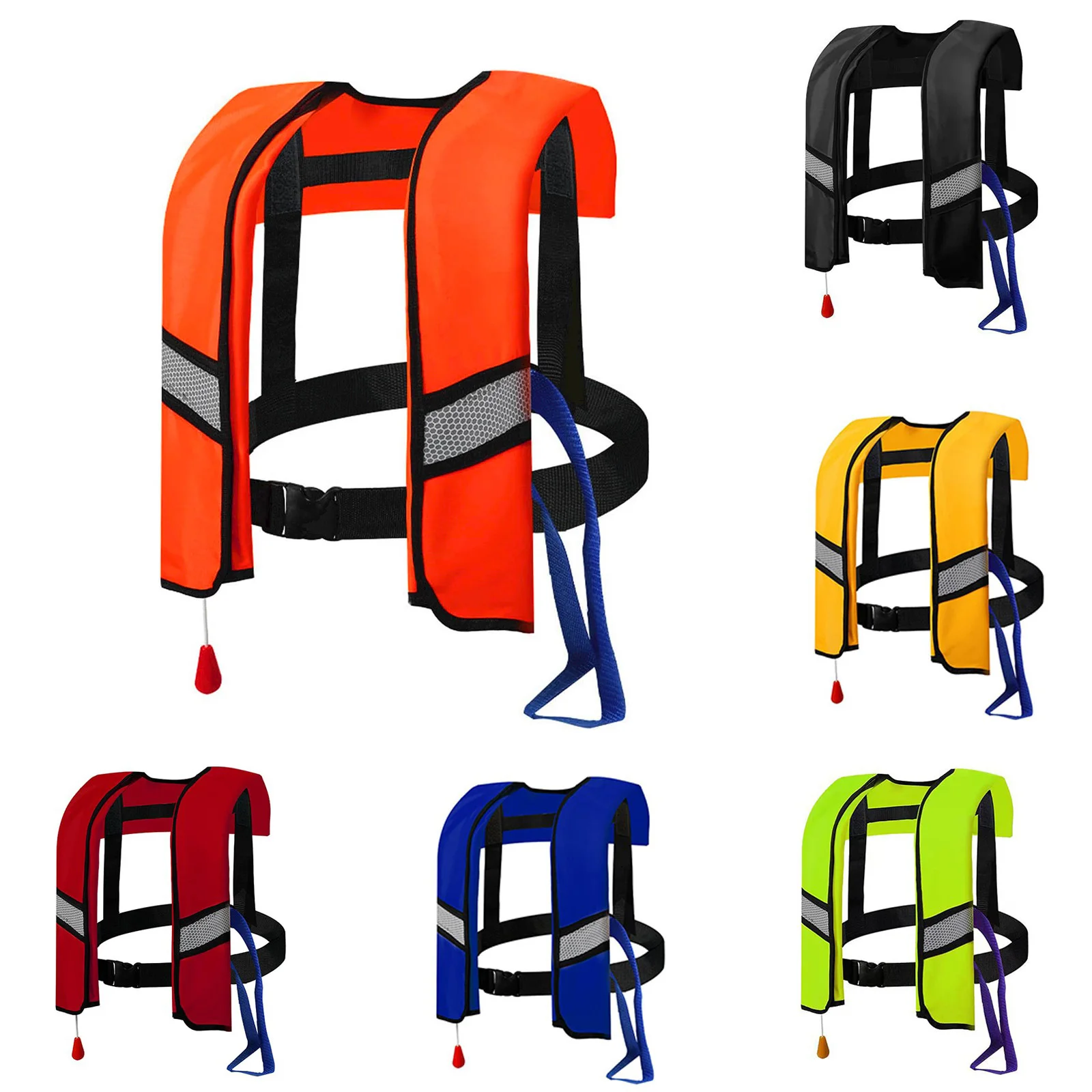 

Adjustable Automatic Inflatable Life Jacket with Reflective Strips Safety Whistle Buoyancy Vest High Buoyancy