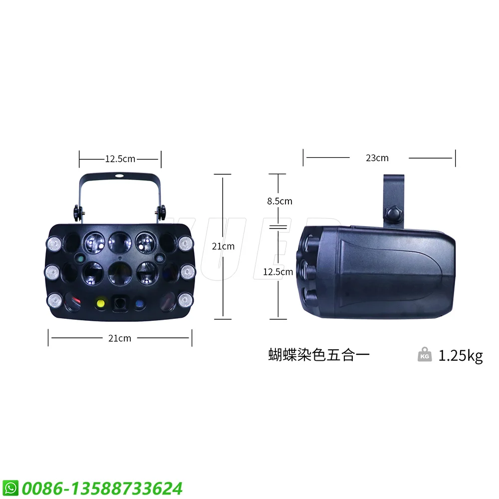 YUER-Lumière de Scène Papillon à Effet LED 5 en 1, Stroboscope de Lavage, Motif Laser RG, brevKTV, Dj Chang, Lumières de Décoration de ixIntérieure