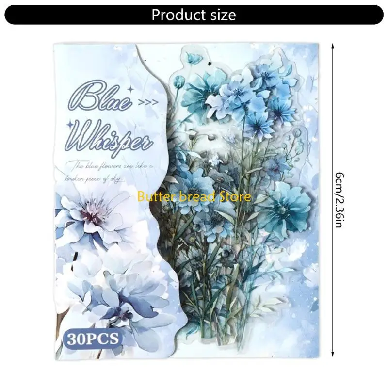W89C 15 Sheets Flower Theme Adhesive Labels Tear Resistant
