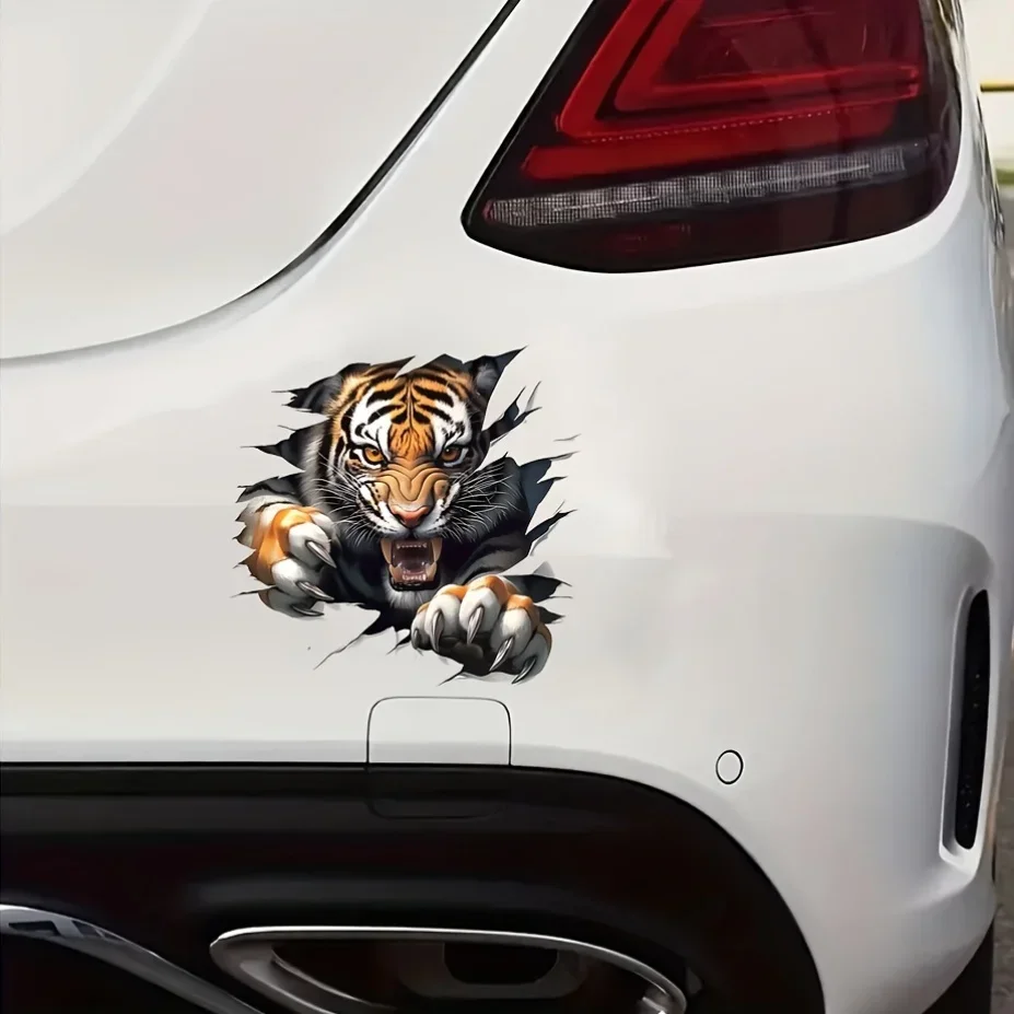 1Pc Tiger Print Waterproof Matte Vinyl Sticker, Self-Adhesive Decal for Car, Laptop, Glass, Wood and Daily Decor
