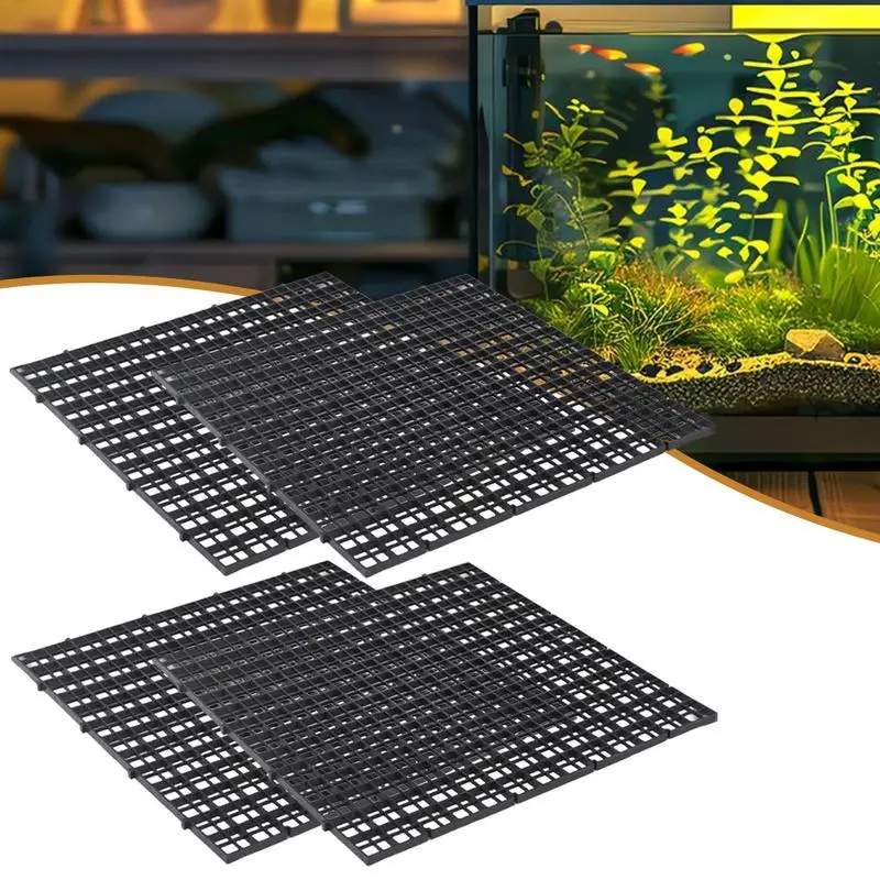 Aquarium Hoods 4pcs Grid Panel Aquarium Lid Hood Turtle Basking Area Aquarium Filter Plate Anti-Jumping Terrarium Lid