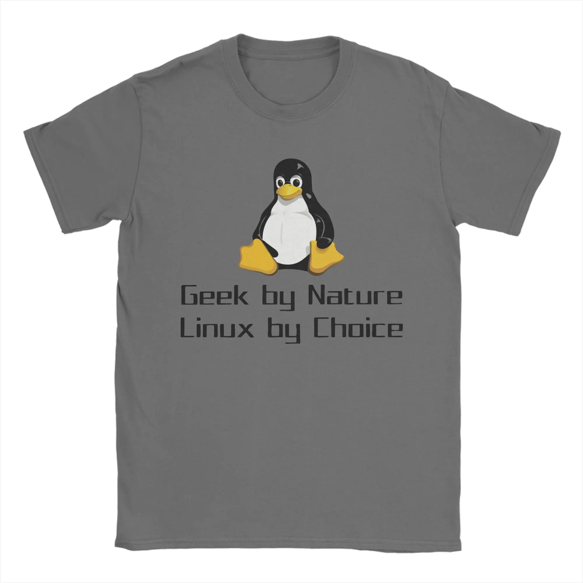 Men Geek Linux By Choice Nerd T Shirts Tux Programmer Computer Developer Pure Cotton Clothes O Neck Tee Shirt Original T-Shirt