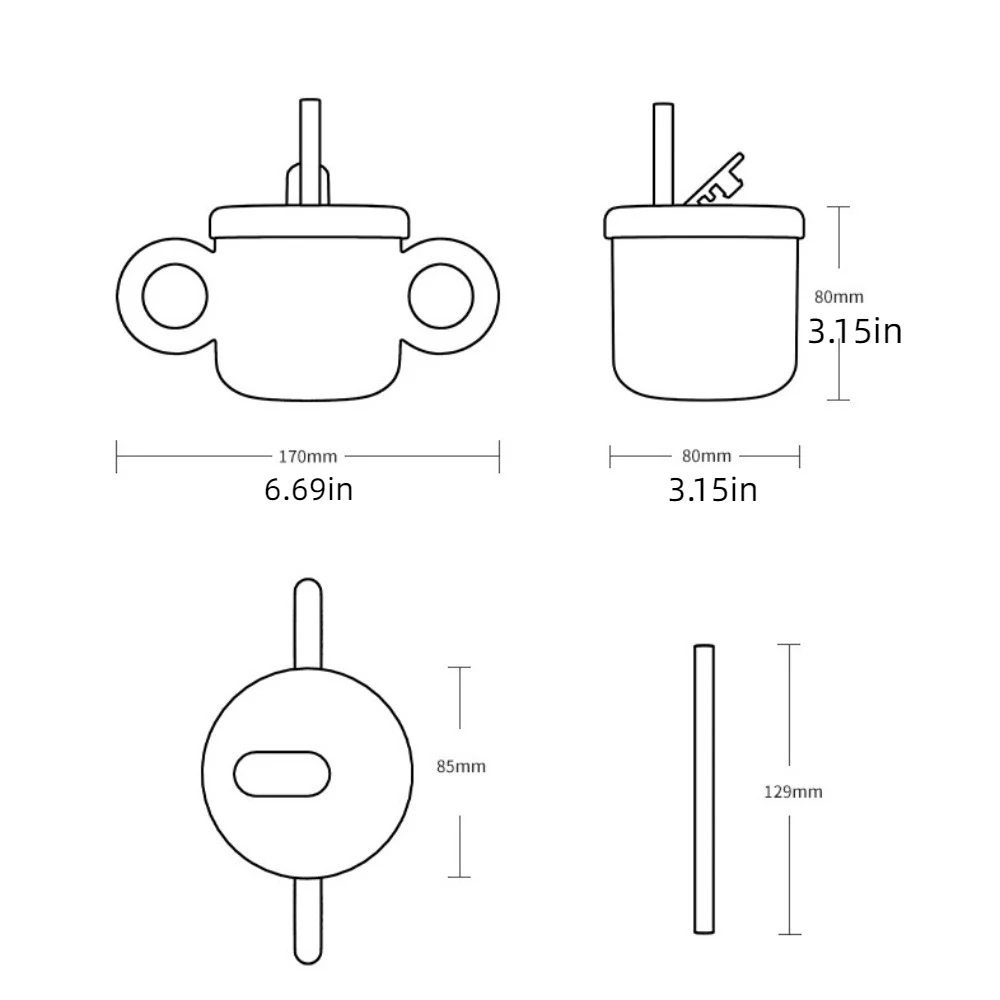 Copo de leite para bebês, resistente ao calor, com canudo, marca de escala, copo para beber, lanches, garrafa, auto-ajuda, ferramenta de copo de água para crianças pequenas