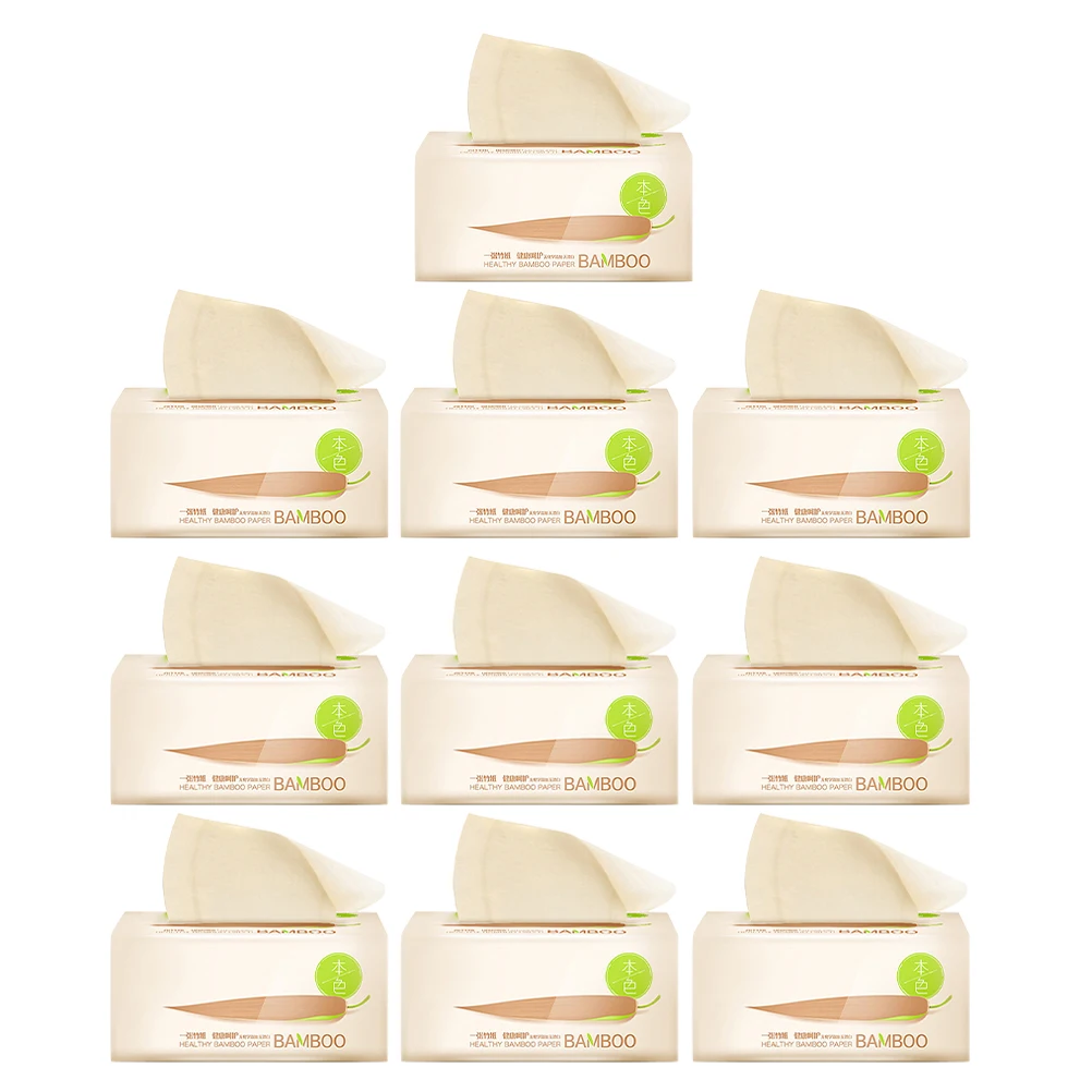 

10 Bags Bamboo Pulp Facial Towels Flexible Napkin Wet Dry Makeup Remover Cleaning Pure White Disposable Soft Skin Care Absorbent
