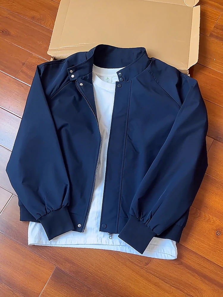 

Мужская куртка Cleanfit с воротником-стойкой, весенняя модная куртка в американском пилотском стиле, легкая, из полиэфирного волокна, на молнии, ветрозащитная.