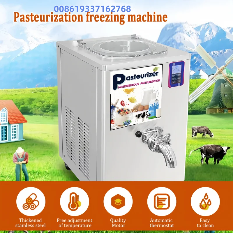Commercial 20L Stainless Steel Pasteurizer Fruit Juice Milk Pasteurization Machine With Sterilization Pump For Fresh Beverage Pr