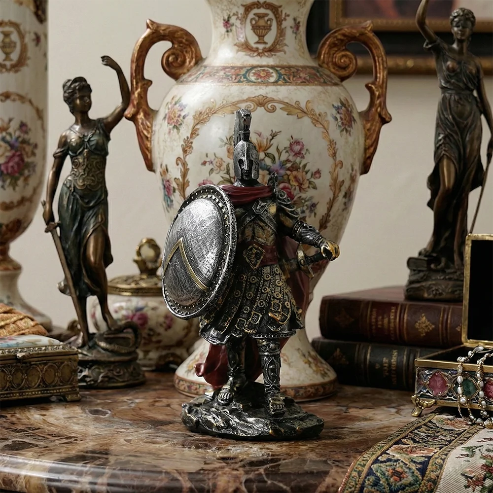 Greek Spartan Gladiator Resin Statue Warrior Figurine Collectible Gift for History Lovers