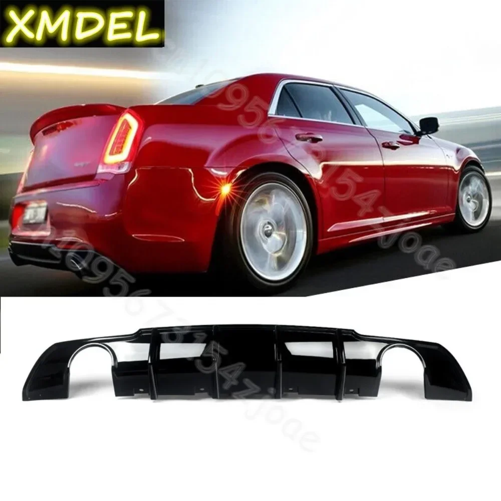 

rear bumper car styling Fits For 2015-2023 for Chrysler 300 300C black Rear Bumper Lip Diffuser Gloss Black Shark Fin protector