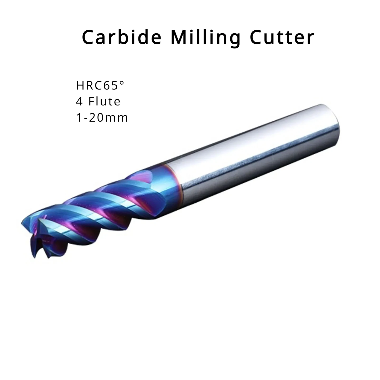 

HRC65° 4 Flute Carbide End Milling Cutter Set 1/3pcs 1/2/3/4/5/6/8/10/12/14mm CNC Tungsten Steel Coated Lathe Machining Tools