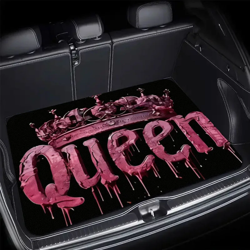 

Universal Car Trunk Mat Crown Queen Graffiti Style Non-Slip Waterproof Boot Liner Protector for SUV Auto Decorative Accessories