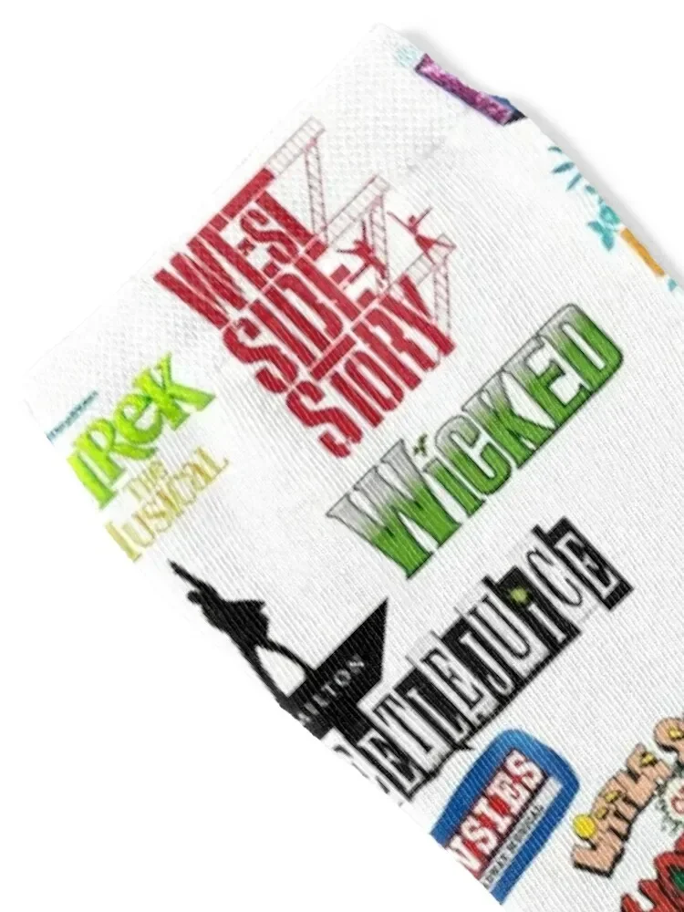 Musical Theater Sticker Shirt Inspired by Broadway Shows Socks moving stockings floor hip hop Socks Women Men's