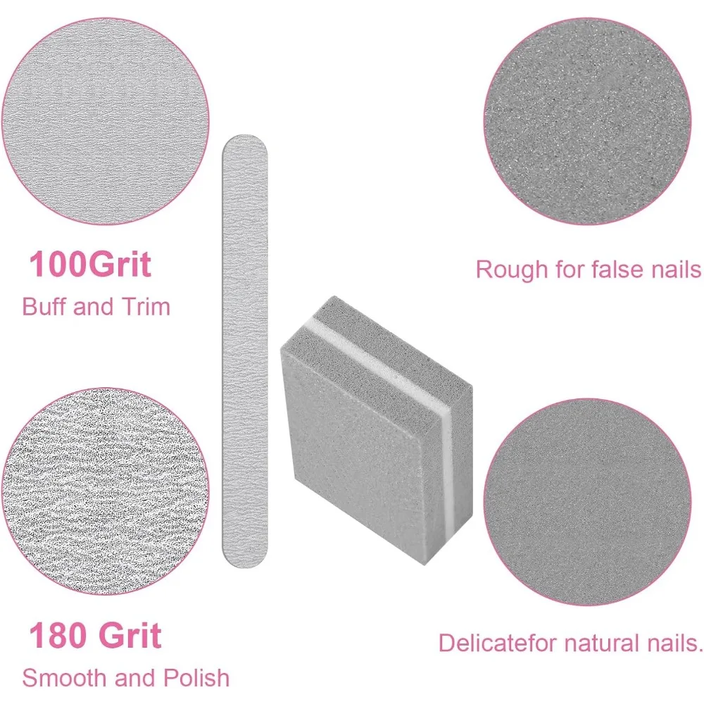 Juego de 6 manicura 12 en 1, Kit de cuidado de pedicura de uñas, limas de uñas 100/180, bloques de amortiguación, pinzas para quitar cutículas, cortaúñas, Cu