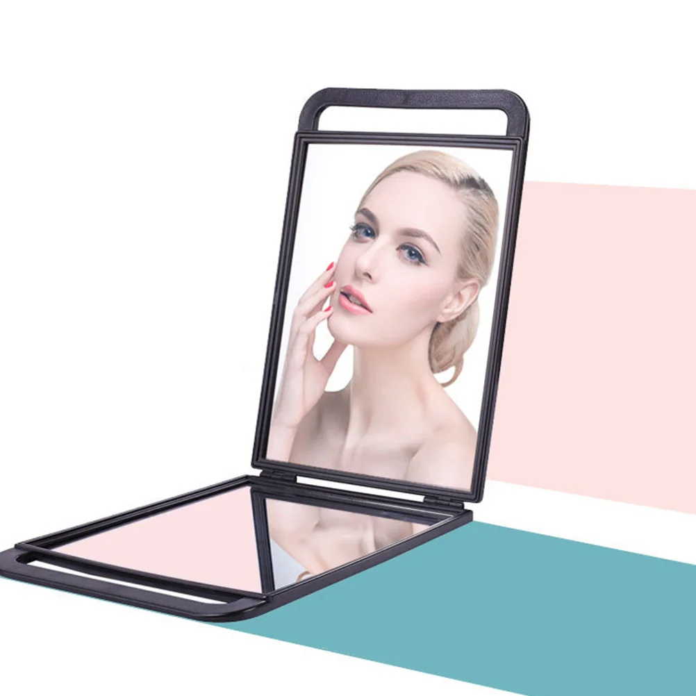 Barber Makeup Mirror Double-Sided Portable Collapsible Design Travel Handheld Rectangular Hair Salon Beauty Mirror