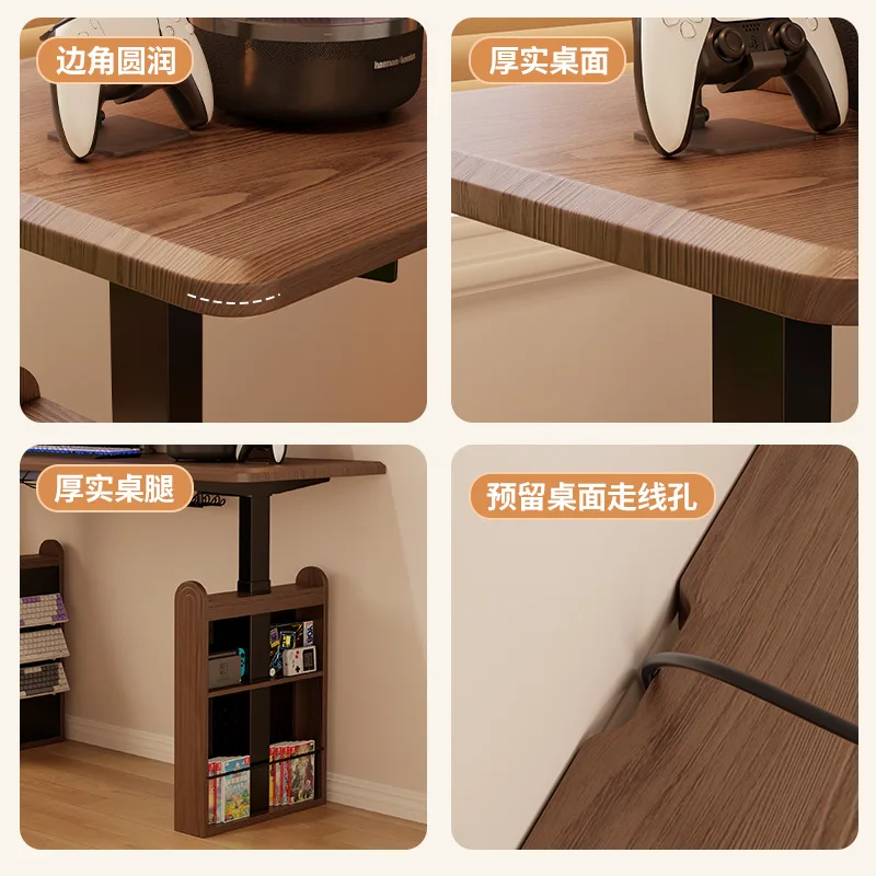 مكتب كمبيوتر ذكي للرفع الكهربائي من الخشب الصلب #5