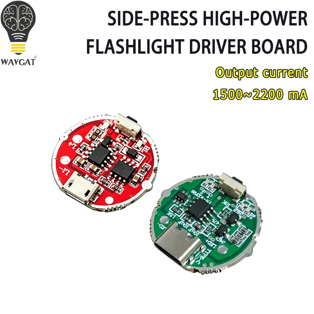 Micro USB / TYPE-C USB Side Press Strong Light Torch Driver Board Three-Speed Control Switch Circuit Board Accessories 10w Watt