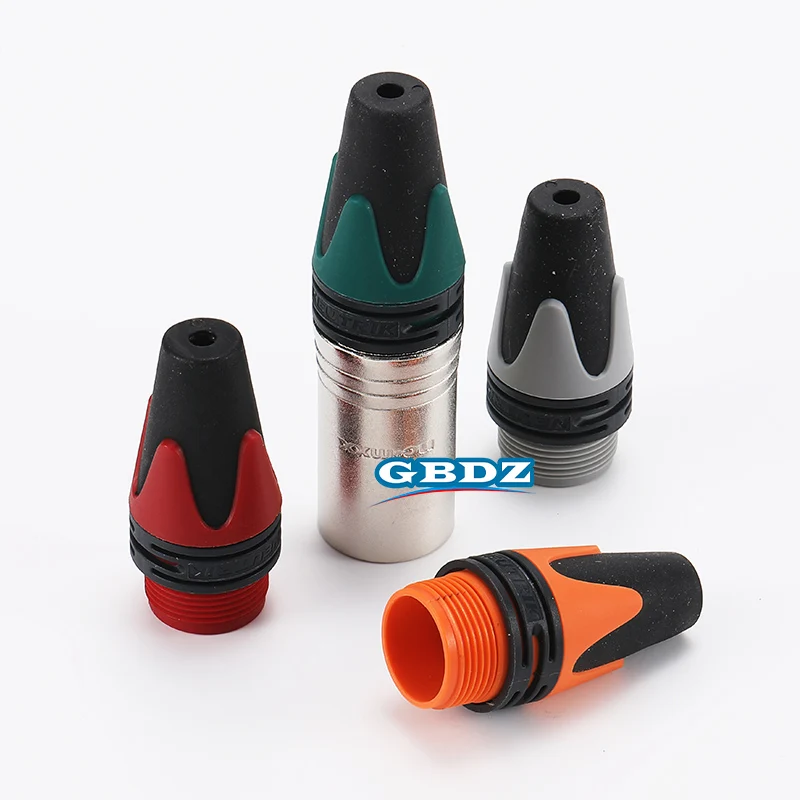 

3 Pin XLR Balanced Male / Female Cable Connector Plug NC3MXX-B NC3FXX-B With Color Ring Gold Plated Pin, For Microphone/MIC