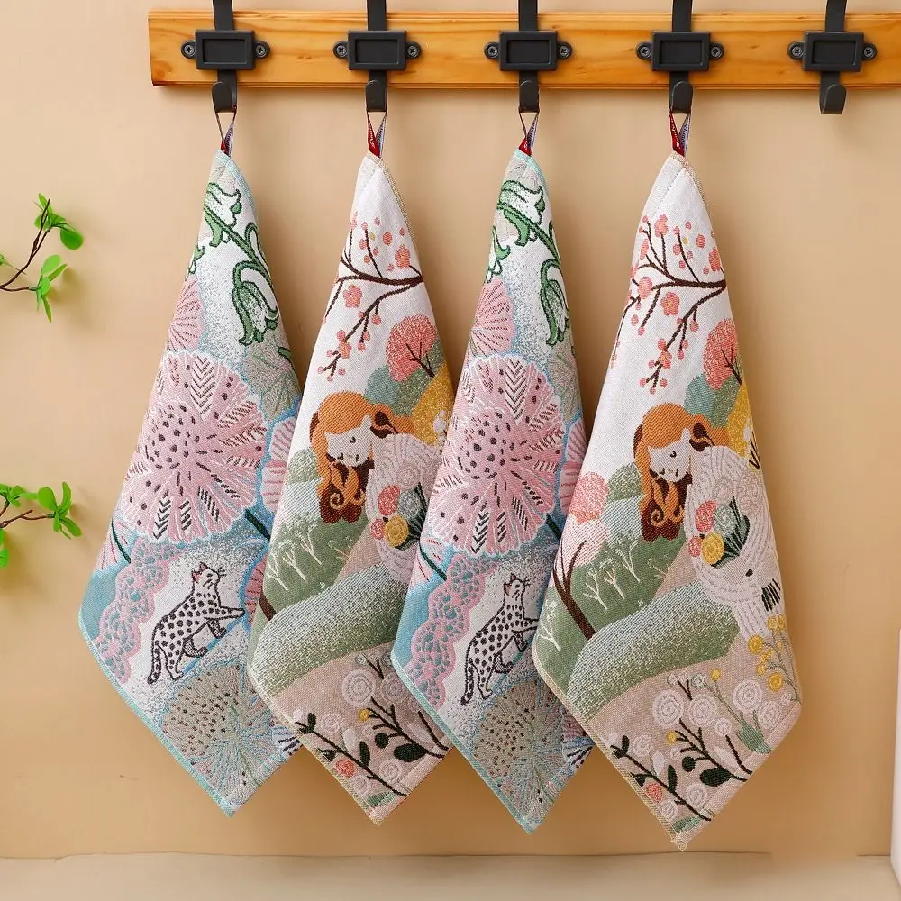 34x40cm Pure Cotton Face Towels Soft Absorbent Large Hand Towel Decorative 4 Layer Cotton Gauze Dish Cloth Kindergarten Children