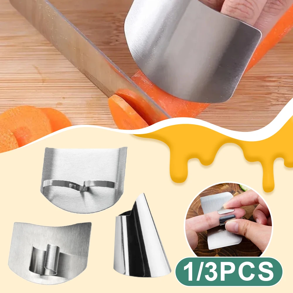 1/3Pcs Stainless Steel Finger Protector Anti-cut Finger Guard Safe Vegetable Cutting Hand Protecter Kitchen Gadgets Accessories