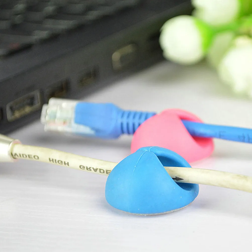 20Pcs Cable Clip Organizer Heavy Duty Desk Wire Fixer Adhesive Cord Holder Desktop USB Headphone Cable Management