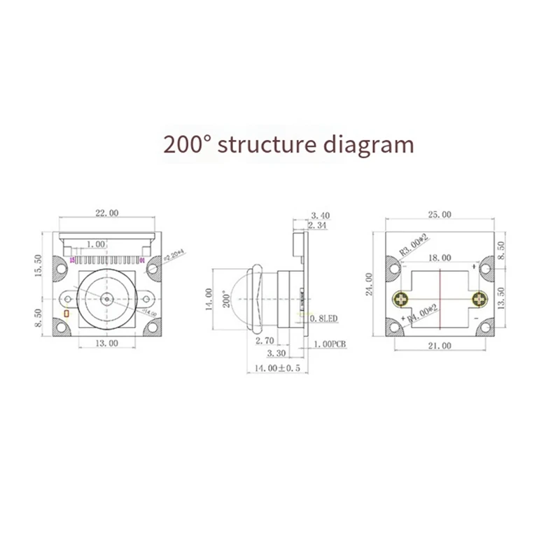 Moduł kamery 8MP do kamery Raspberry Pi 5 IMX219 200 stopni kąt widzenia CSI interfejs Cam