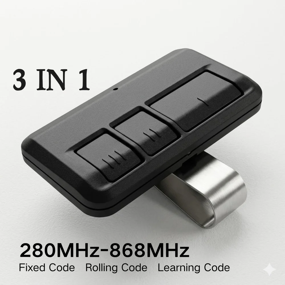 

3 in 1 280MHz to 868MHz Garage Door Remote Control Duplicator 433MHz 868MHz Gate Barrier Keychain Opener