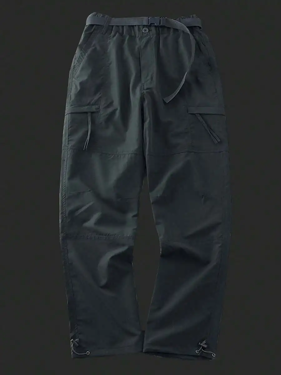 Men Cargo Pants Multi Pocket Loose Fit Waterproof Ripstop Hiking Trousers Spring Autumn