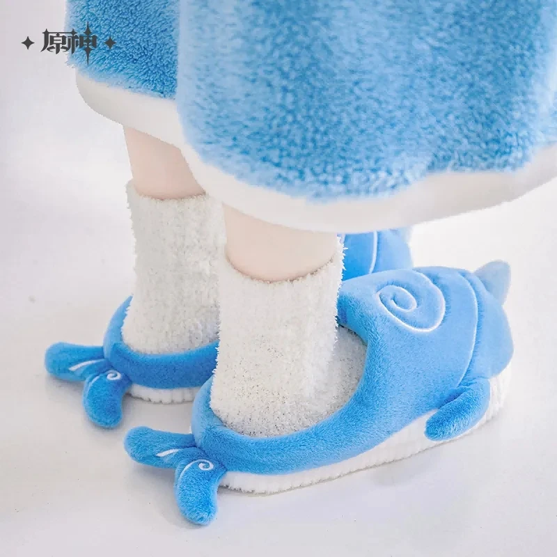 원신 임팩트 타르타글리아 하늘 고래 테마 코스프레 봉제 홈 슬리퍼, 어린이 귀여운 만화 신발, 크리스마스 선물, 정품 애니메이션 게임